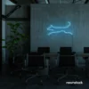 Dog neon sign in lemon yellow – playful LED light decor for dog lovers and pet spaces.