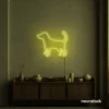 Dog neon sign in lemon yellow – stylish LED pet wall decor for homes and dog lovers.