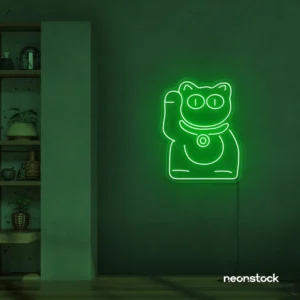 Lucky Cat Neon Sign – Maneki Neko LED Wall Light by NeonStock