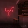 Martini girl neon sign in red for bold and romantic atmosphere.