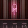 Melting Popsicle neon sign in baby- pink for ice cream parlors, dessert bars, and boba tea shops.