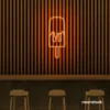 Melting Popsicle neon sign in orange for ice cream parlors, dessert bars, and boba tea shops.