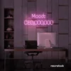 Mood CEO neon sign in baby pink for glam offices, boss babe rooms, and motivational decor.