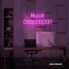 Mood CEO neon sign in pink for glam offices, boss babe rooms, and motivational decor.