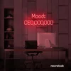 Mood CEO neon sign in red for glam offices, boss babe rooms, and motivational decor.