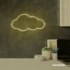 Cloud neon sign in warm white for nursery walls, kids' rooms, and dreamy home decor.