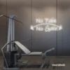 No Pain No Gain neon sign in neutral white for gym walls, fitness studios, and motivational workout decor.