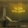 No Pain No Gain neon sign in golden yellow for gym walls, fitness studios, and motivational workout decor.