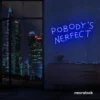 Normal Gets You Nowhere neon sign in dark blue for bold interiors, creative offices, and motivational decor.