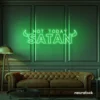 Not Today Satan neon sign in green for bedroom or lounge decor