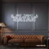 Not Today Satan neon sign in white for bedroom or lounge decor