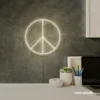 Peace neon sign in Neutral white for wall art and home decor
