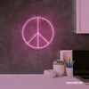 Peace neon sign in baby pink for wall art and home decor