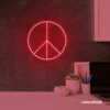Peace neon sign in red for wall art and home decor