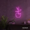 Plant neon sign in pink for home decor