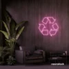 Reuse Recycle neon sign in baby pink for eco-conscious decor, sustainable spaces, and green-themed rooms