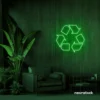 Reuse Recycle neon sign in deep green for eco-conscious decor, sustainable spaces, and green-themed rooms