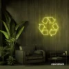 Reuse Recycle neon sign in lemon yellow for eco-conscious decor, sustainable spaces, and green-themed rooms