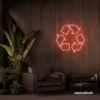 Reuse Recycle neon sign in peachy pink for eco-conscious decor, sustainable spaces, and green-themed rooms