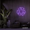 Reuse Recycle neon sign in purple for eco-conscious decor, sustainable spaces, and green-themed rooms