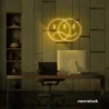 Sad happy emoji neon sign in golden yellow for home wall art