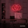 Sad happy emoji neon sign in red for home wall art