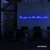 See You On The Other Side neon sign in dark blue for retro decor, gaming setups, and ambient lighting.