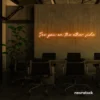 See You On The Other Side neon sign in orange for retro decor, gaming setups, and ambient lighting.