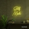 Self Made neon sign in lemon yellow for home offices, studios, and entrepreneur decor.