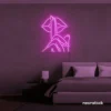 Shushing lips neon sign in pink for beauty salons, glam rooms, and bold home decor.
