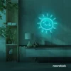 Sun neon sign in mint green for kids' rooms, nurseries, and cheerful home decor.