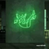 Space head neon sign in Green color for kids room or game room wall decor