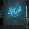 Space head neon sign in Ice Blue color for kids room or game room wall decor