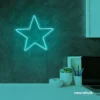 Star neon sign in mint green for kids' rooms, nursery walls, and bedtime light decor.