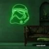 Finger heart neon sign in deep green for bedroom and dorm room decor
