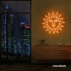 Smiley sun neon sign in orange for kids' rooms, nurseries, and cheerful wall decor.