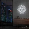 Smiley sun neon sign in white for kids' rooms, nurseries, and cheerful wall decor.
