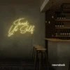 Treat Yo Self neon sign in warm white for salons, spas, dessert shops, and cozy home spaces.