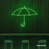 Umbrella neon sign in deep green for home decor, kids room, aesthetic lighting