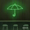 Umbrella neon sign in green for home decor, kids room, aesthetic lighting