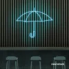 Umbrella neon sign in ice blue for home decor, kids room, aesthetic lighting