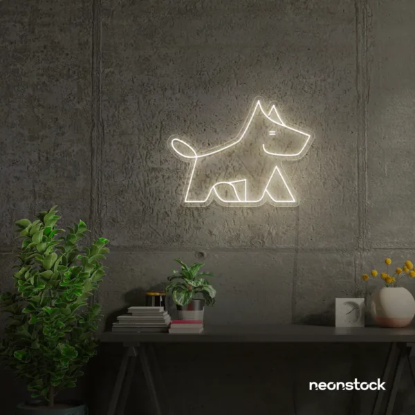 West Terrier neon sign in Neutral white for dog lovers or pet-themed decor