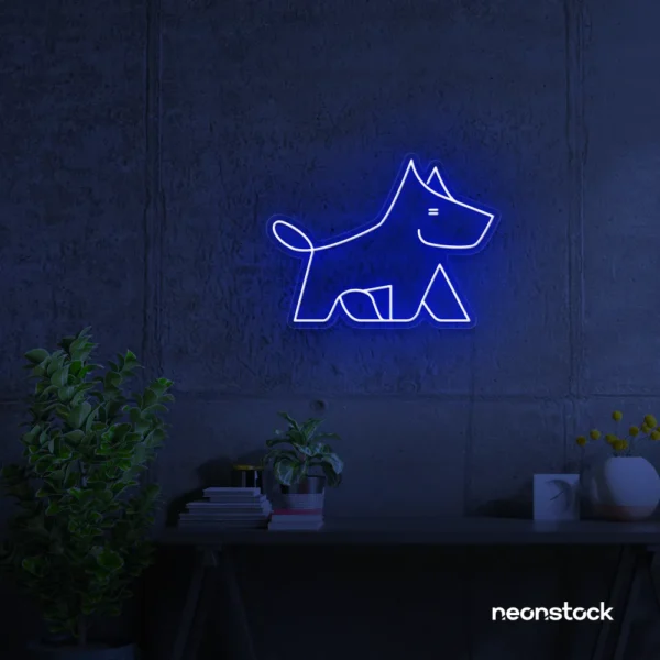 West Terrier neon sign in dark blue for dog lovers or pet-themed decor