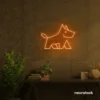 West Terrier neon sign in orange for dog lovers or pet-themed decor