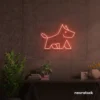 West Terrier neon sign in peachy pink for dog lovers or pet-themed decor