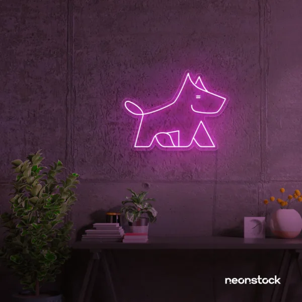 West Terrier neon sign in pink for dog lovers or pet-themed decor