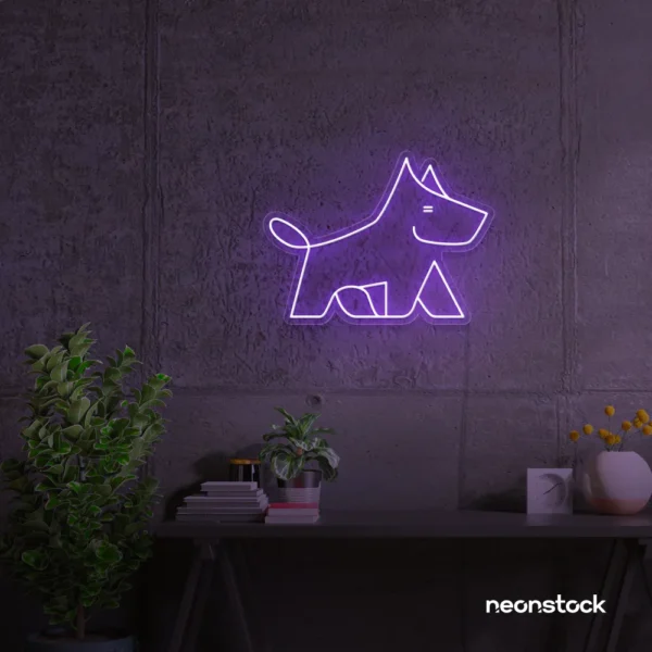 West Terrier neon sign in purple for dog lovers or pet-themed decor