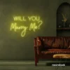 Will You Marry Me neon sign in baby pink for proposals and weddings